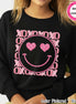 Faux Glitter Smile XOXO Preppy Valentine Tee or Sweatshirt