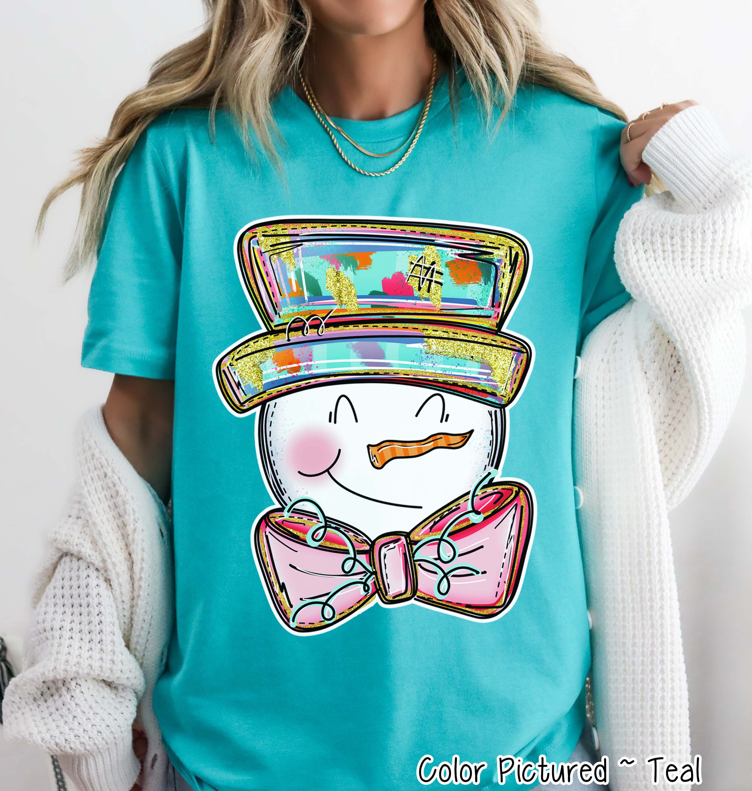 Whimsical Snowman Winter Tee or Sweatshirt