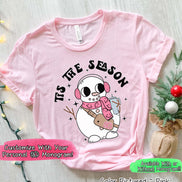 Monogram Bougie Tis The Season Snowman Christmas Tee or Sweatshirt