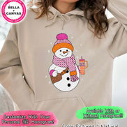 Monogram Snowman with Crossbody and Cup Winter Tee or Sweatshirt