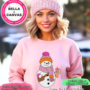 Monogram Snowman with Crossbody and Cup Winter Tee or Sweatshirt