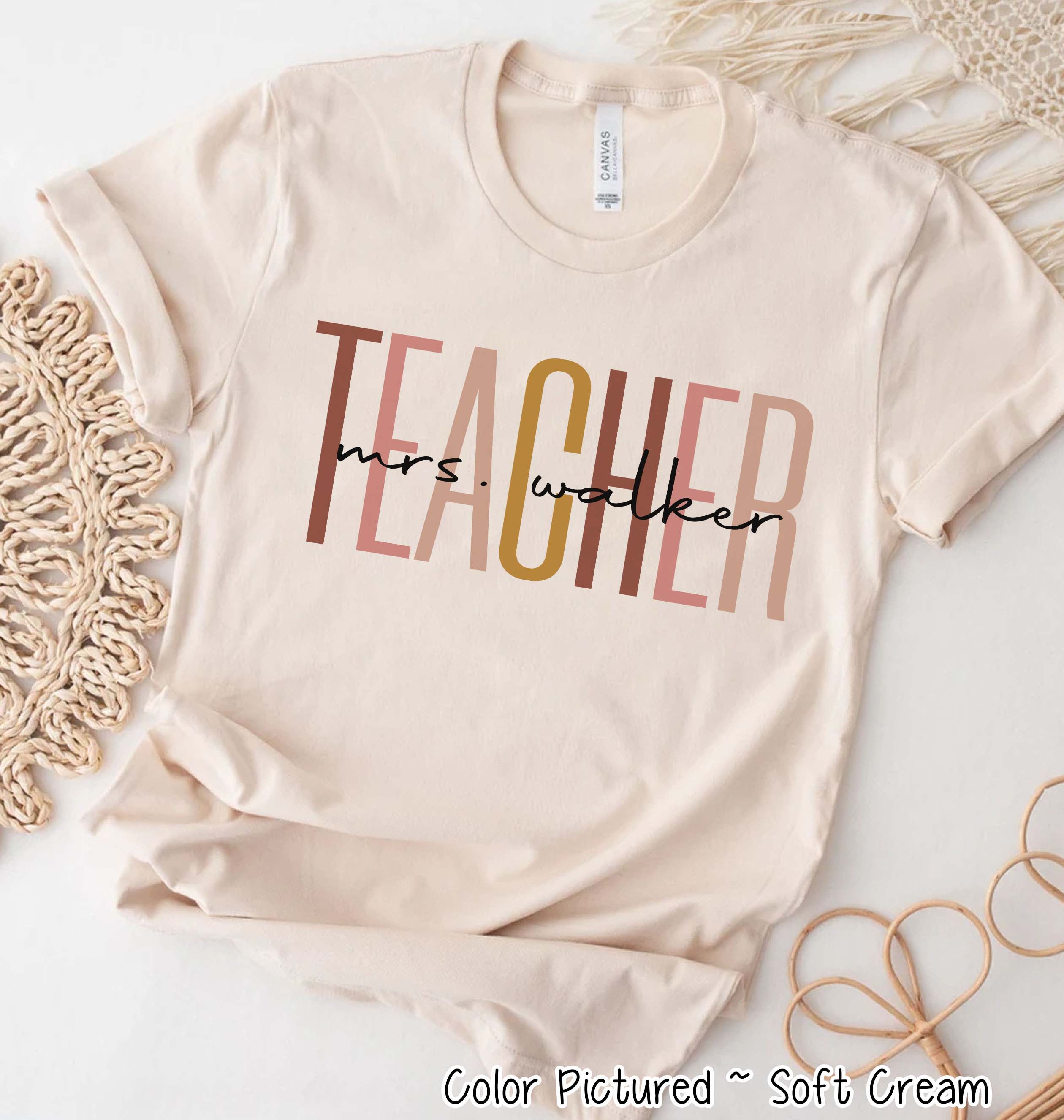 Personalized Back to School Teacher Name Tee