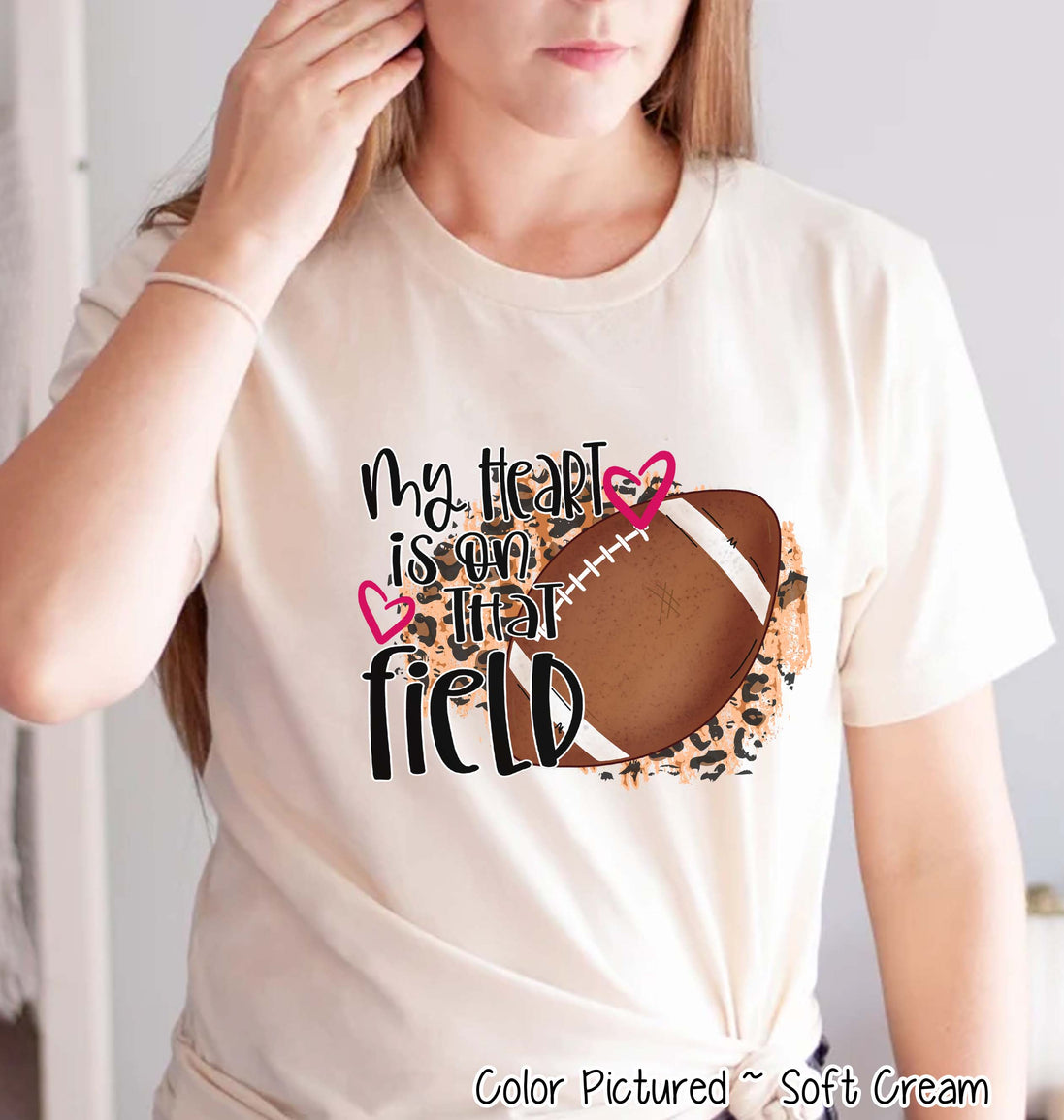 My Heart is On That Field Football Mom Tee