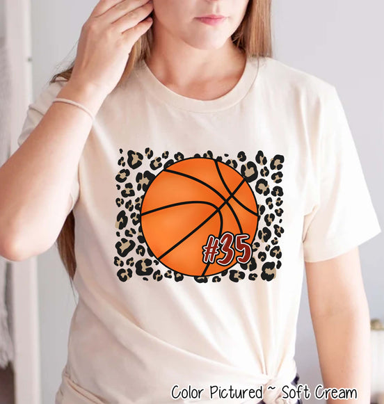Personalized Leopard Basketball Fan Tee