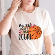 My Heart is On That Court Basketball Mom Tee