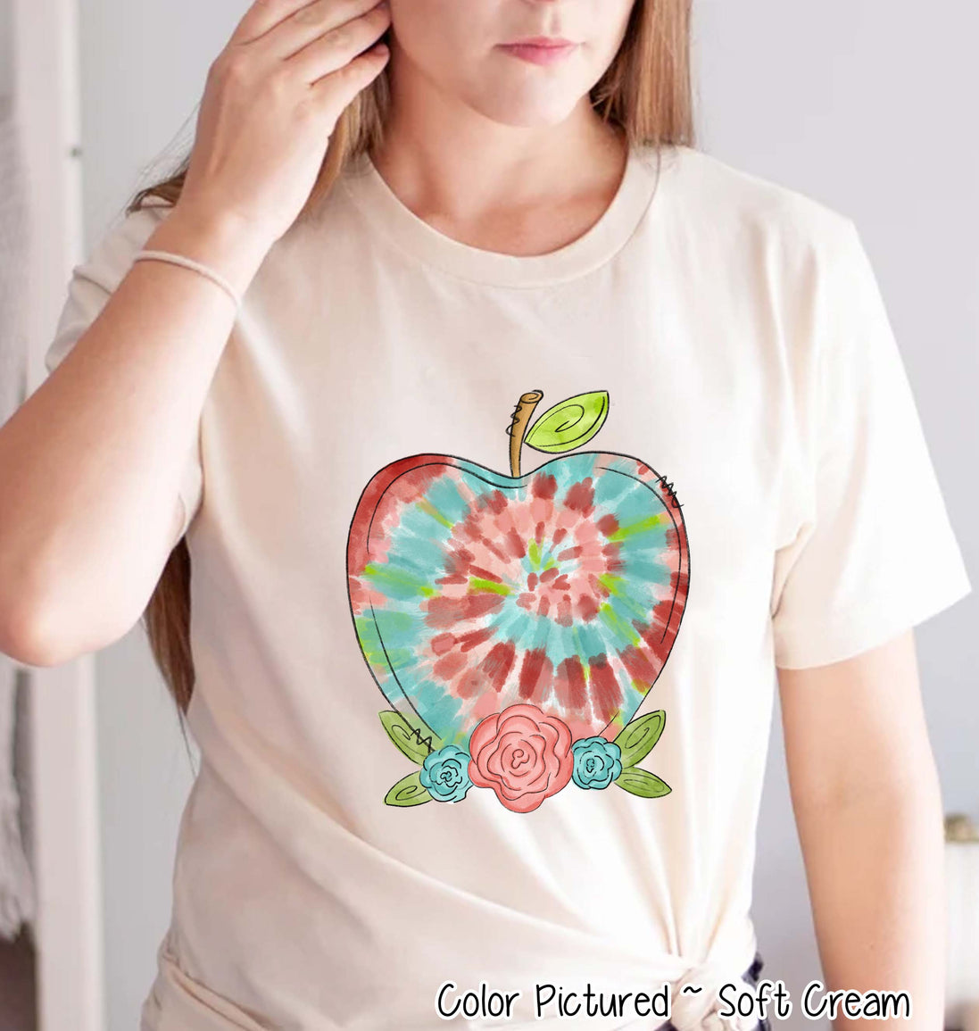 Tie Dye Apple Back to School Tee