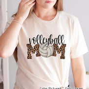 Volleyball Leopard Mom Tee