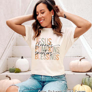 Jesus Blessings Pumpkin Flannel Sweater Blessings Fall Tee