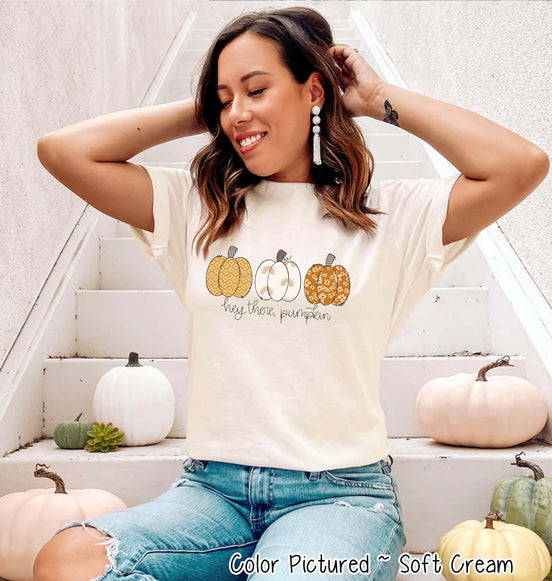Hey There Pumpkin Trio Fall Thanksgiving Tee