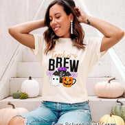 Teacher's Brew Coffee Lovers Teacher Halloween Tee