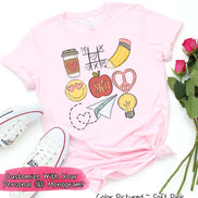 Monogram Back to School Tic Tac Toe Teacher Icon Tee