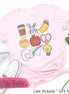 Monogram Back to School Tic Tac Toe Teacher Icon Tee