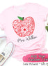 Personalized Zen Floral Apple Back To School Name Tee