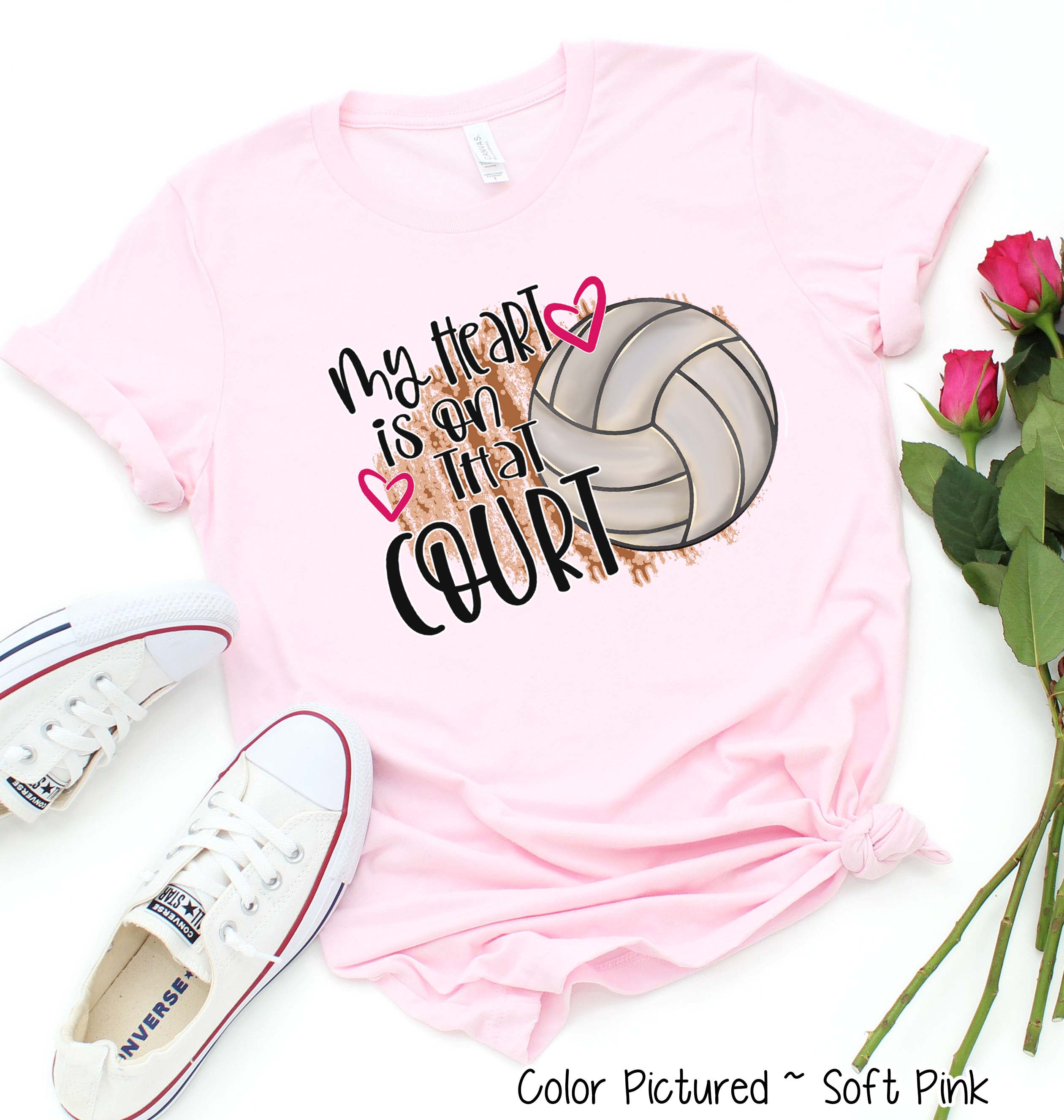 My Heart is On That Court Volleyball Mom Tee