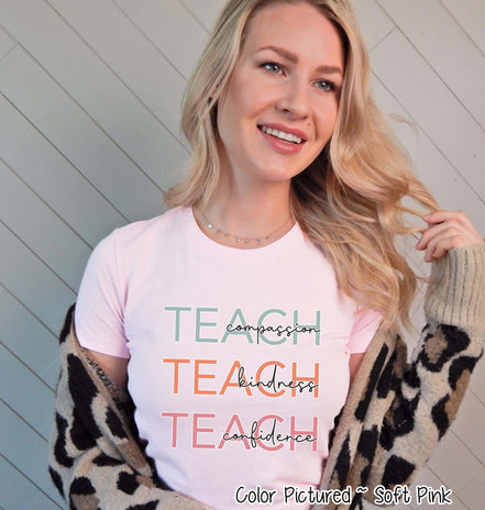 Teach Kindness Inspirational Teacher Tee