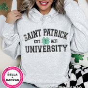 Distressed Saint Patrick University St Patricks Day Tee or Sweatshirt