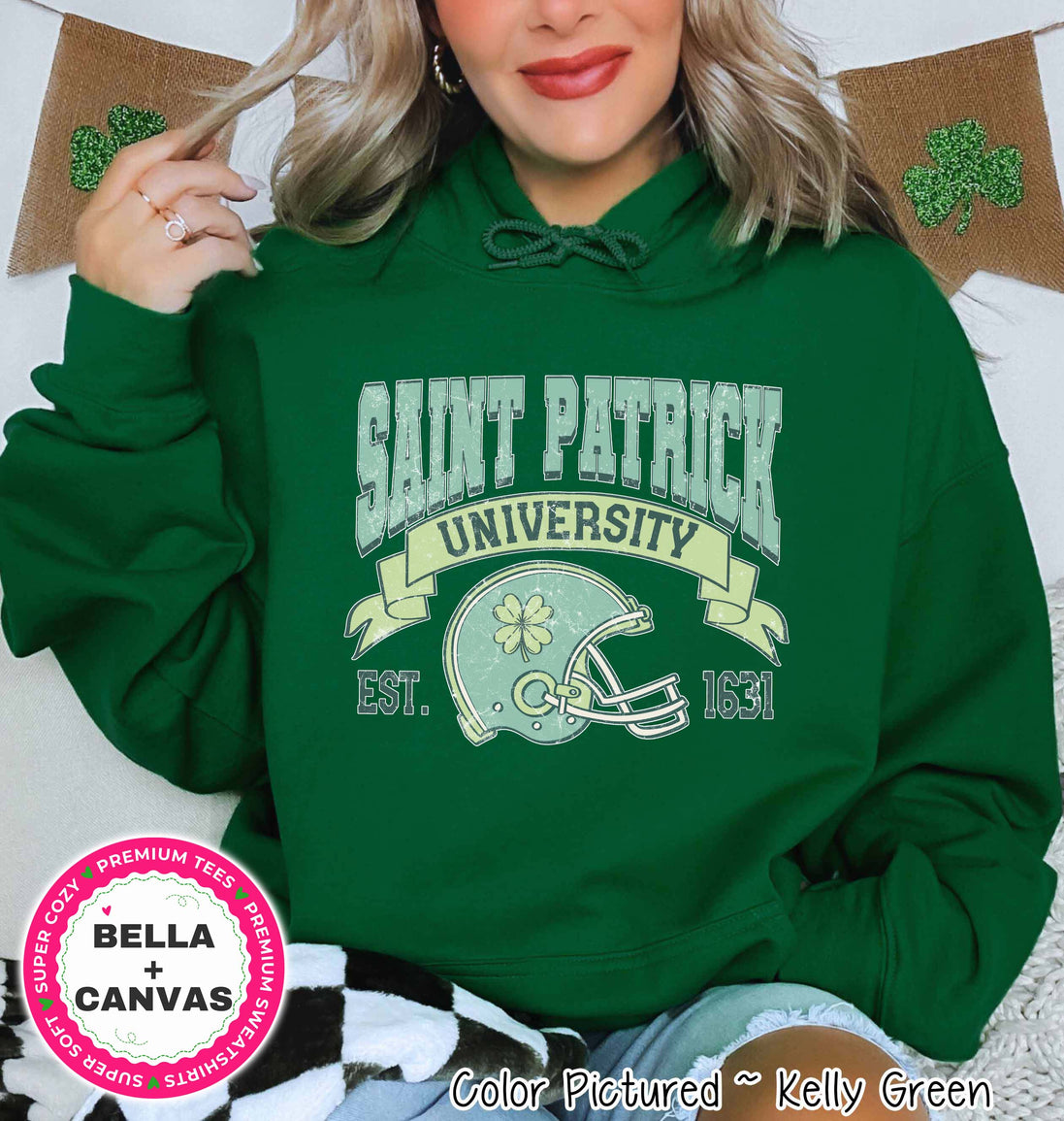 Retro Saint Patrick University St Patricks Day Tee or Sweatshirt