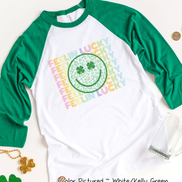 Retro Colorful Feelin Lucky Smiley Face St Patricks Day Tee