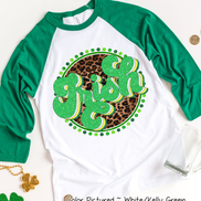 Retro Leopard Irish St Patricks Day Tee
