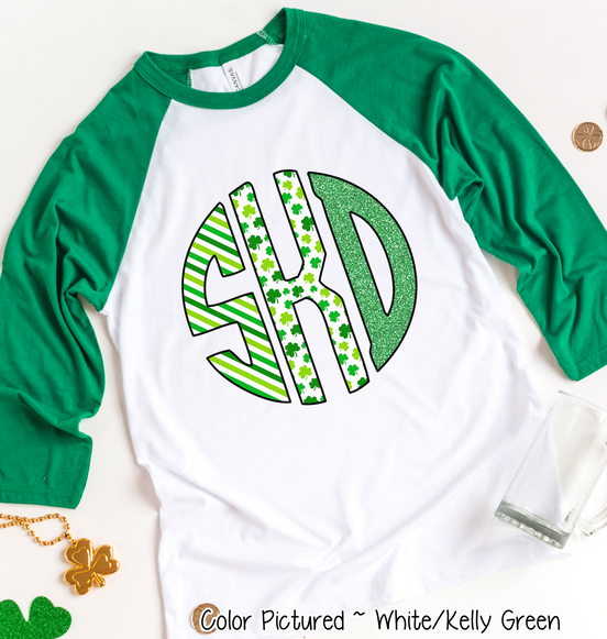 St Patricks Day Print Big Monogram Tee