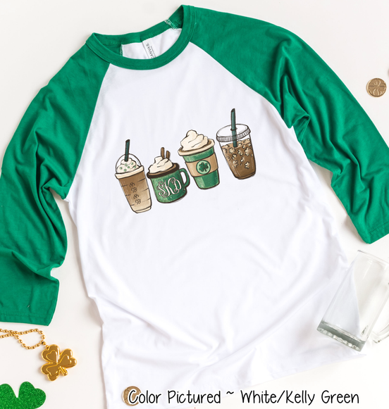 Monogram St Patricks Day Coffee Tee