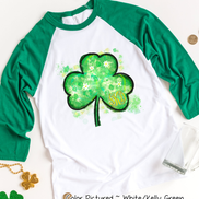 Monogram Watercolor Shamrock St Patricks Day Tee