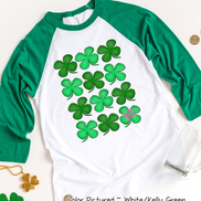 Monogram Rows of St Patricks Day Clovers Tee