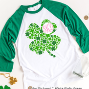 Monogram Multi Clover St Patricks Day Tee