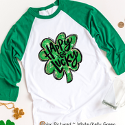 Happy Go Lucky Clover St Patricks Day Tee