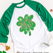 Monogram Gold Accent Clover St Patricks Day Tee