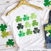 Monogram Watercolor Shamrocks St Patricks Day Tee