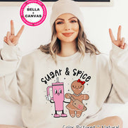 Monogram Bougie Sugar & Spice Tumbler & Gingerbread Christmas Tee or Sweatshirt