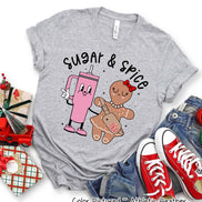 Monogram Bougie Sugar & Spice Tumbler & Gingerbread Christmas Tee or Sweatshirt