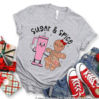 Monogram Bougie Sugar & Spice Tumbler & Gingerbread Christmas Tee or Sweatshirt