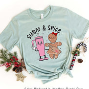 Monogram Bougie Sugar & Spice Tumbler & Gingerbread Christmas Tee or Sweatshirt