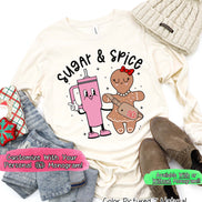 Monogram Bougie Sugar & Spice Tumbler & Gingerbread Christmas Tee or Sweatshirt