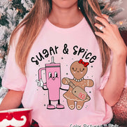 Monogram Bougie Sugar & Spice Tumbler & Gingerbread Christmas Tee or Sweatshirt