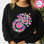 Sunflower Candy Hearts Valentine Tee or Sweatshirt