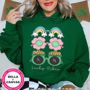 Lucky Vibes Glasses St Patricks Day Tee or Sweatshirt