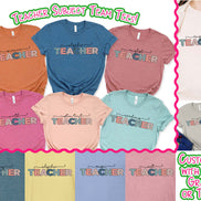 Custom Distress School Subject Teacher Tee