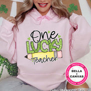 One Lucky Teacher Pencil St Patricks Day Tee or Sweatshirt