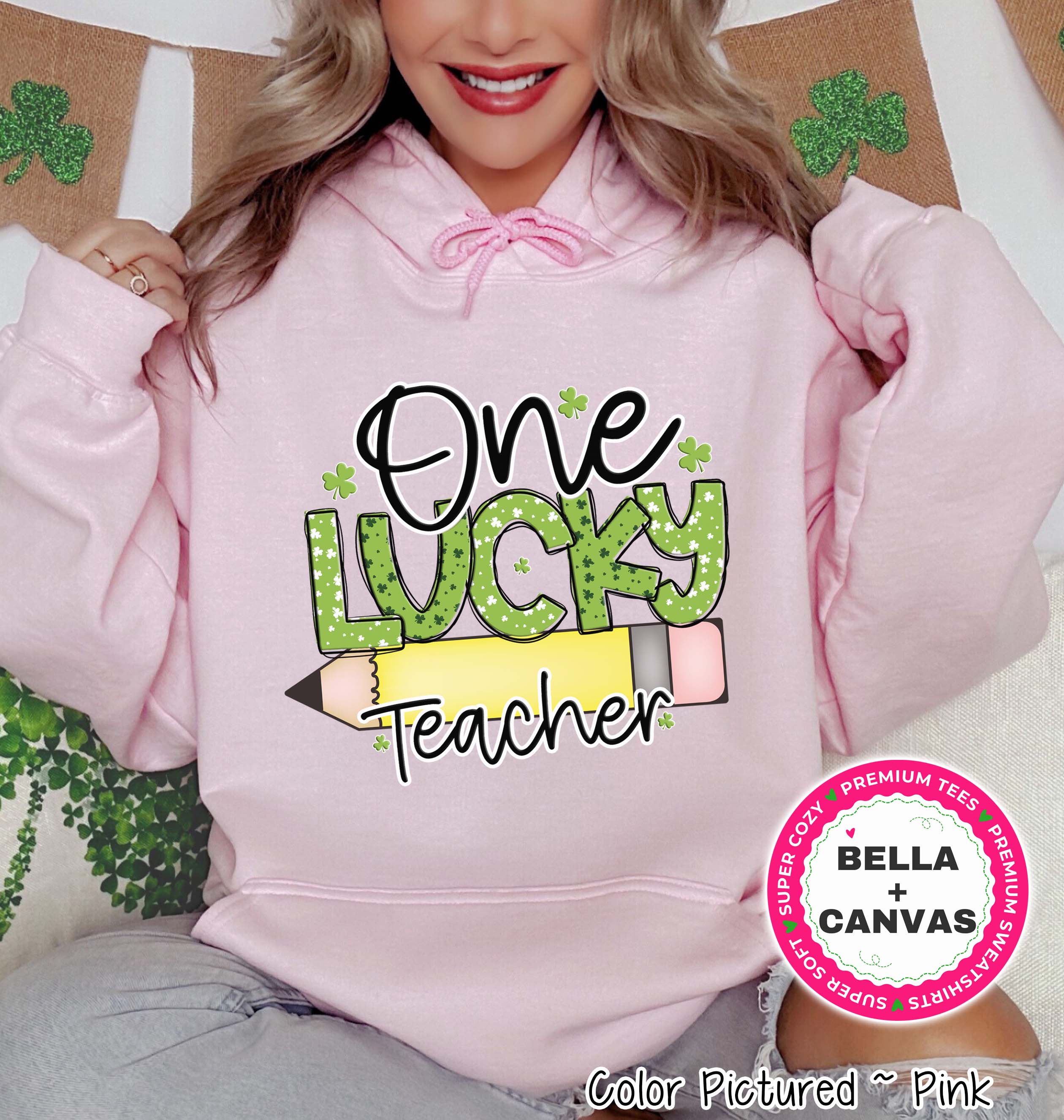 One Lucky Teacher Pencil St Patricks Day Tee or Sweatshirt