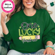 One Lucky Teacher Pencil St Patricks Day Tee or Sweatshirt