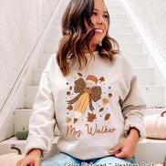 Personalized Teacher Fall Pencil Sweatshirt or Tee