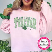 Retro One Lucky Teacher St Patricks Day Tee or Sweatshirt