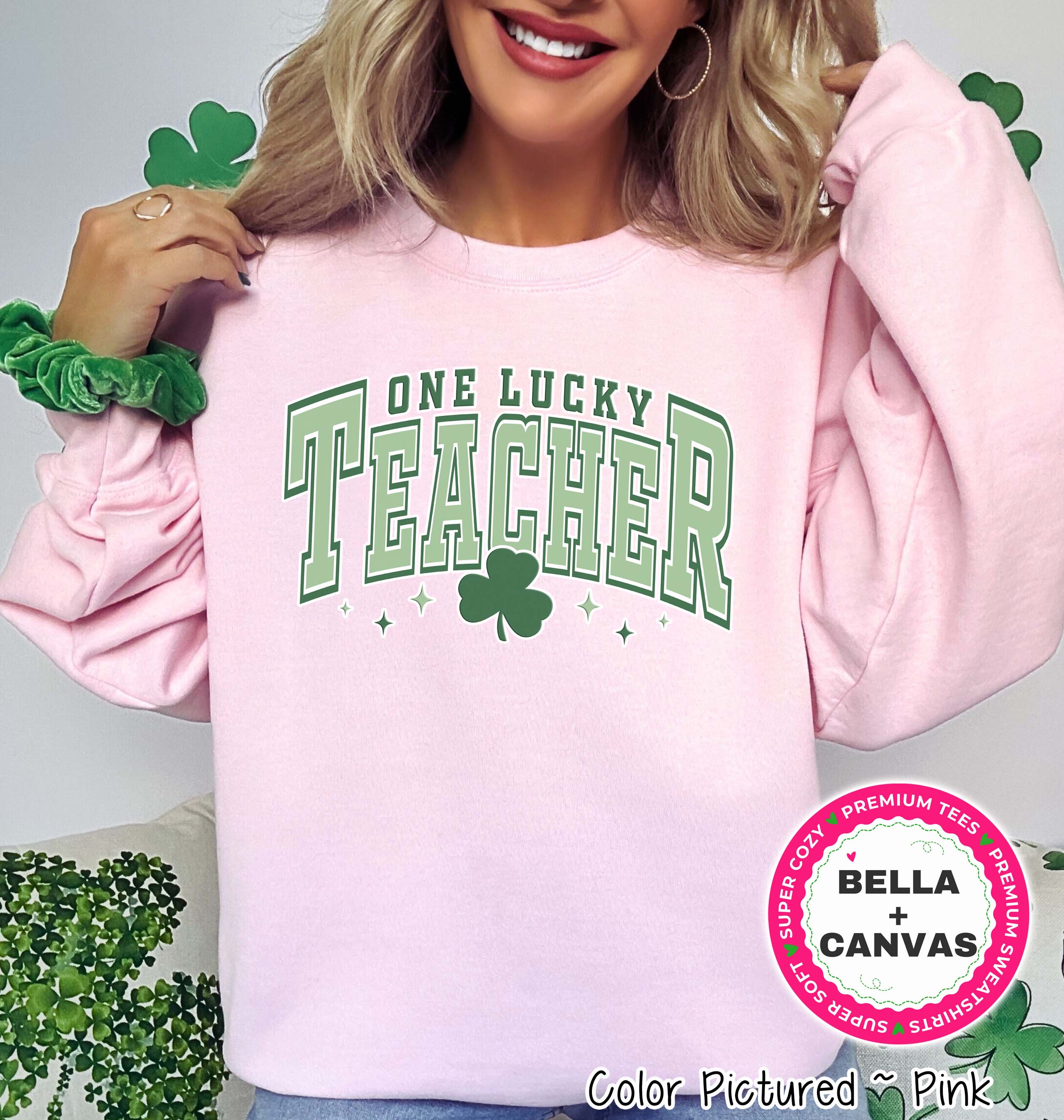 Retro One Lucky Teacher St Patricks Day Tee or Sweatshirt