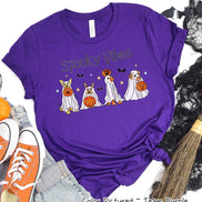 Dog Ghost Line Dog Lover Halloween Tee
