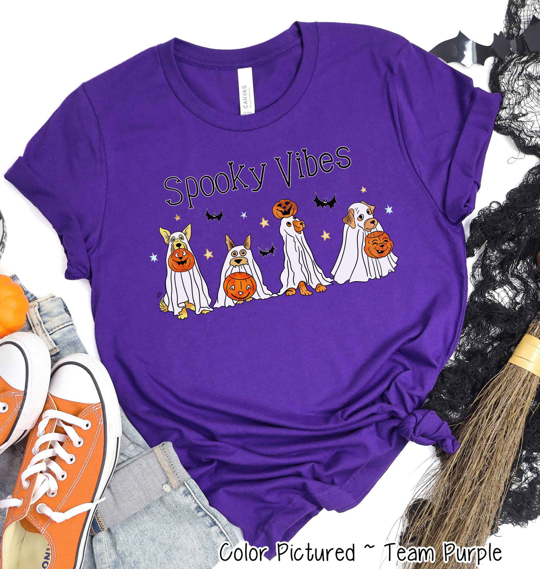 Dog Ghost Line Dog Lover Halloween Tee