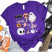 Retro Cute Boo Skull Halloween Tee