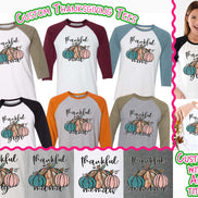 Personalized Thankful Pumpkin Trio Fall Thanksgiving Raglan Tee